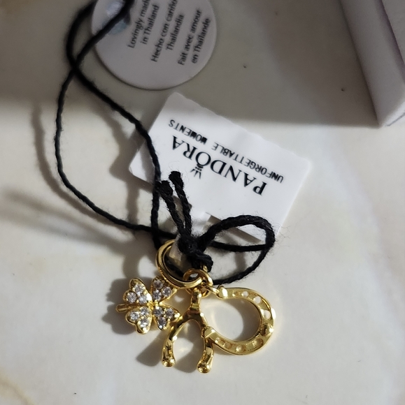 Pandora Lucky Clover, Wishbone & Horseshoe Dangle Charm - Picture 8 of 8